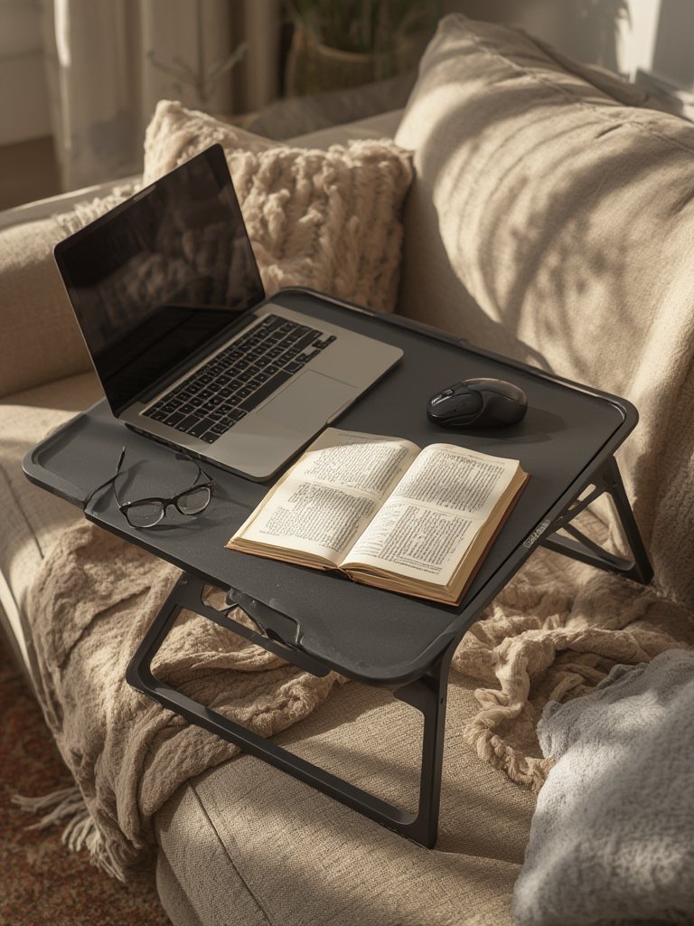 laptop tray in action