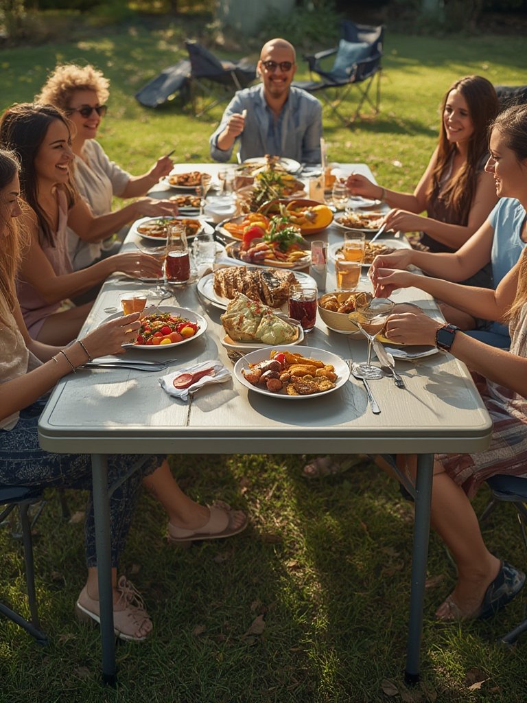 folding table in action