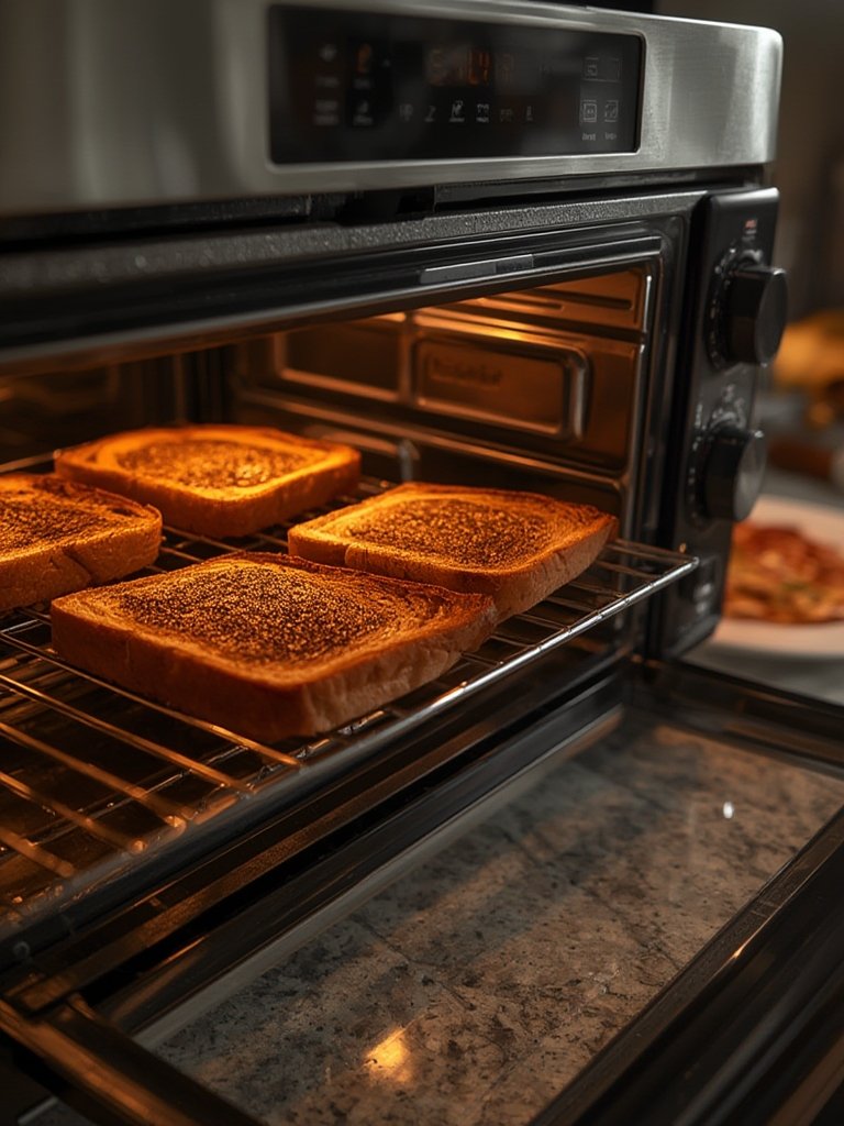 toaster oven in action