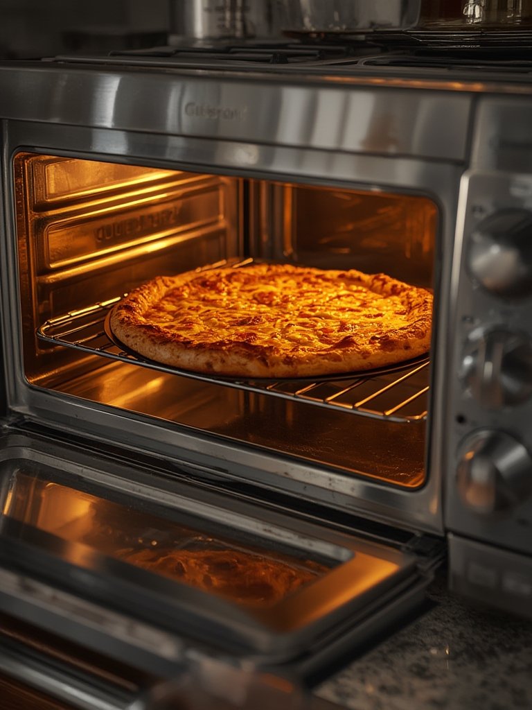 toaster oven in action