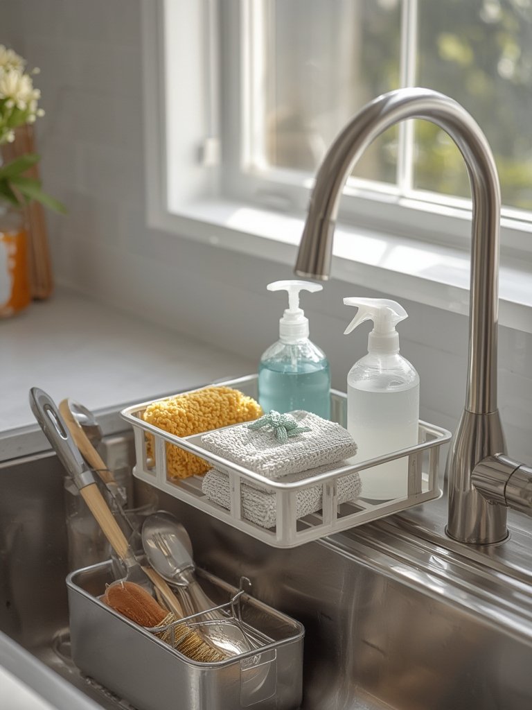 sink organizer in action