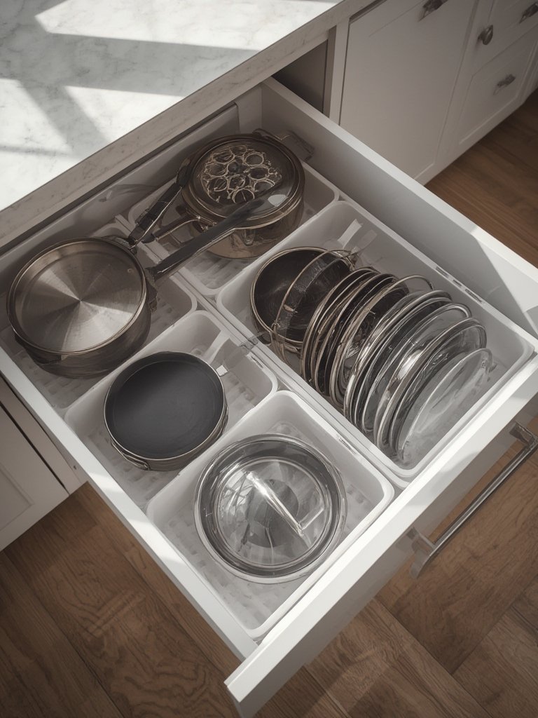 cookware organizer in action