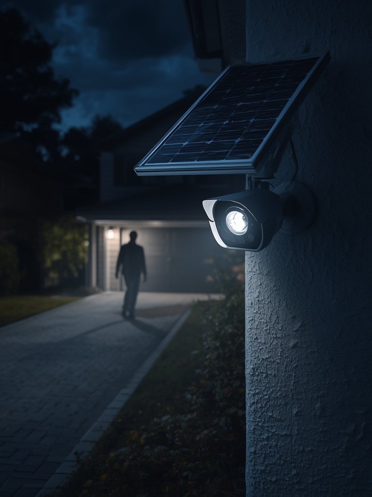 floodlight camera in action