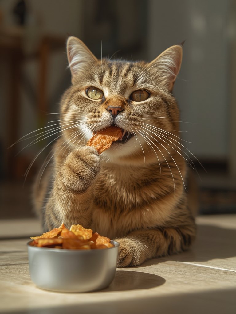 chicken treats in action