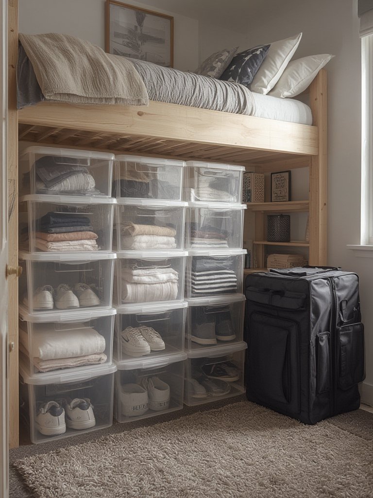 storage bins in action