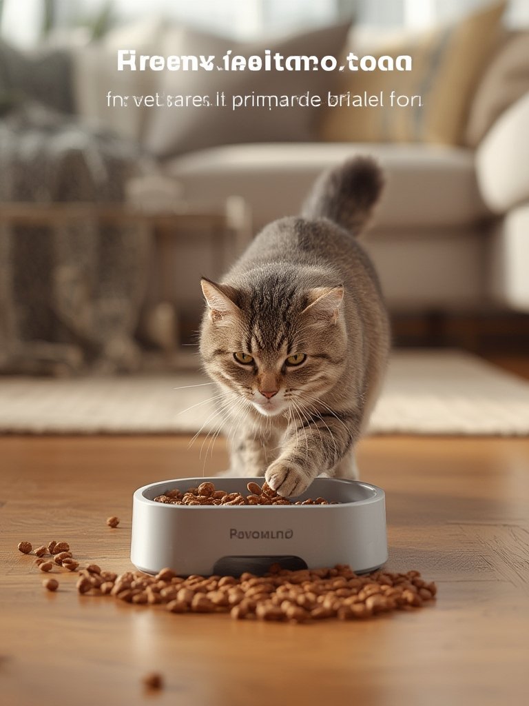 cat feeder in action